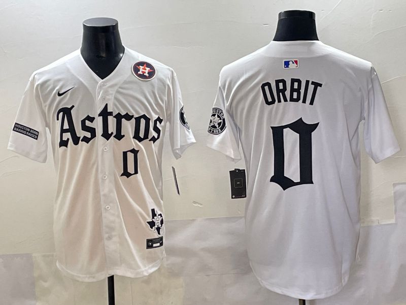 Men 2025 Houston Astros #0 Orbit White Five generations Joint Name Nike MLB Jersey style 8->detroit tigers->MLB Jersey